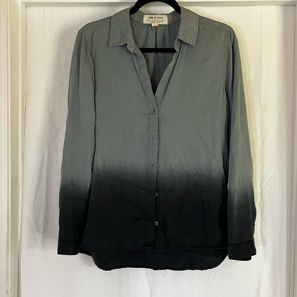 cloth & stone blue ombré Button-Front Shirt